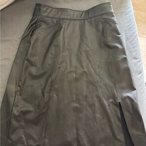 Spanx Faux Black Leather Skirt
